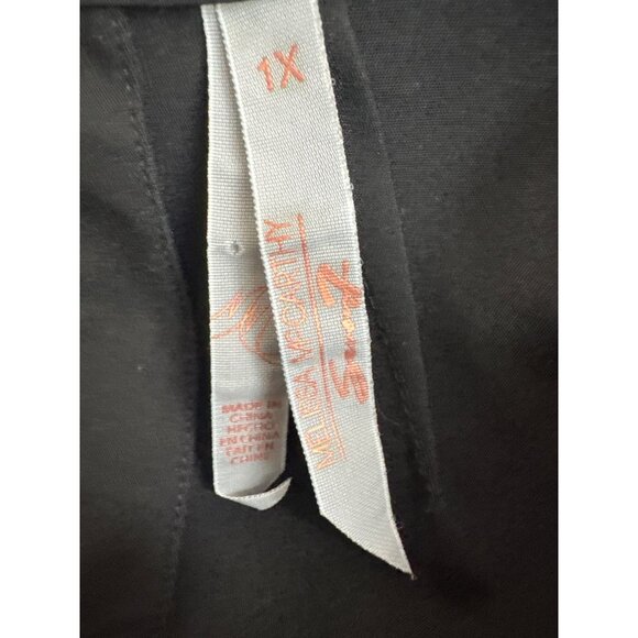Melissa McCarthy Seven7 Black 3/4 Sleeve Womens Top Waist Tie Belt size 1X plus - Picture 4 of 6